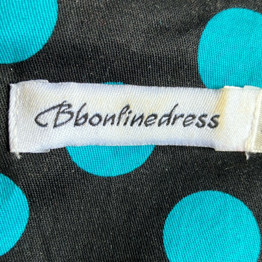 Bonfinedress Black and Blue Polka Dot Dress